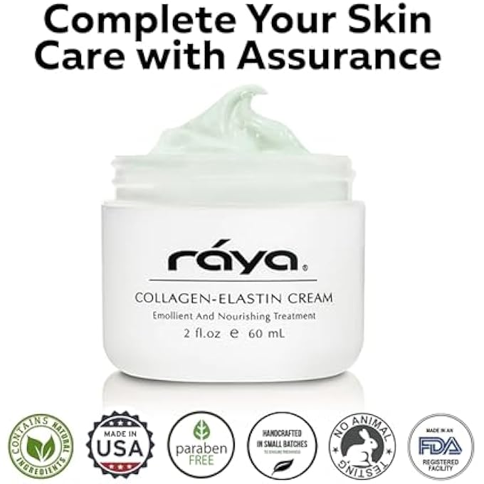 Raya COLLAGEN-ELASTIN CREAM (401) | NOURISHING AND MOISTURIZING FACIAL TREATMENT FOR DRY SKIN | HELPS REDUCE FINE LINES AND WRINKLES | CALMS, TONES, REFINES, AND FIRMS - Image 4